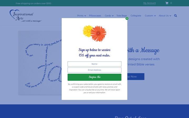 Screenshot of inspirationalarts.net