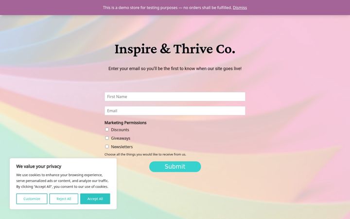 Screenshot of inspireandthriveco.com