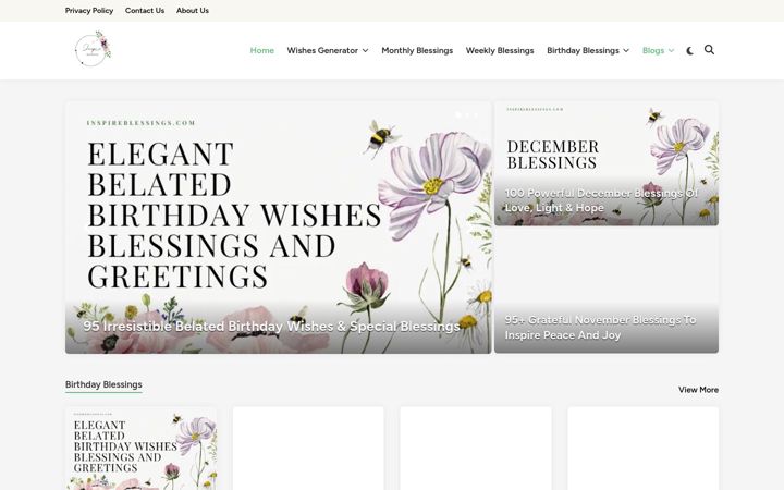 Screenshot of inspireblessing.com
