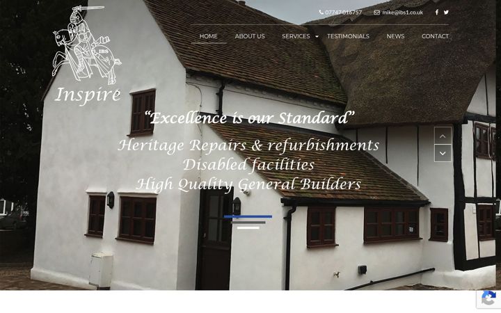 Screenshot of inspirebuildingspecialists.co.uk