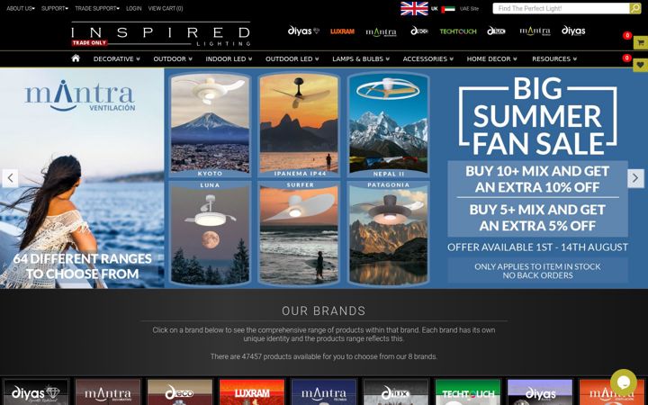 Screenshot of inspired-lighting.co.uk