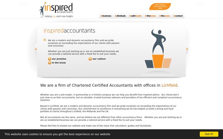 Screenshot of inspiredaccountants.com