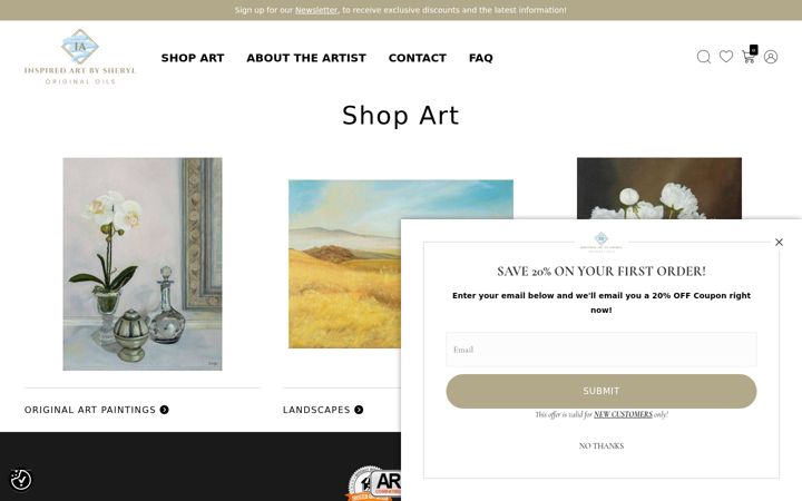 Screenshot of inspiredartbysheryl.com