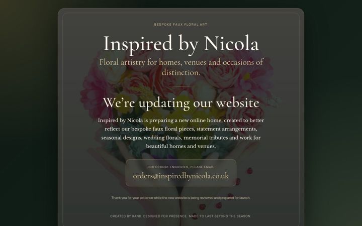 Screenshot of inspiredbynicola.co.uk