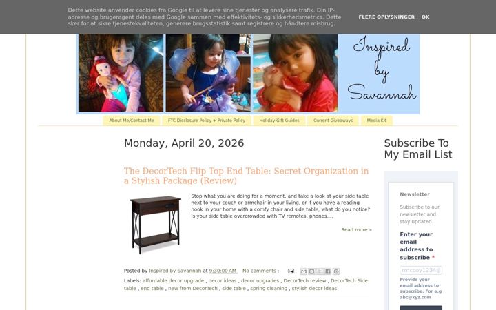Screenshot of inspiredbysavannah.com
