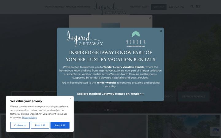 Screenshot of inspiredgetaway.com