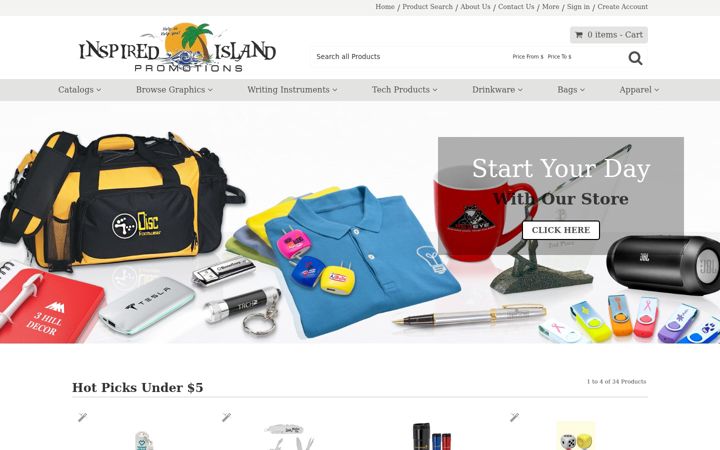 Screenshot of inspiredislandpromotions.com