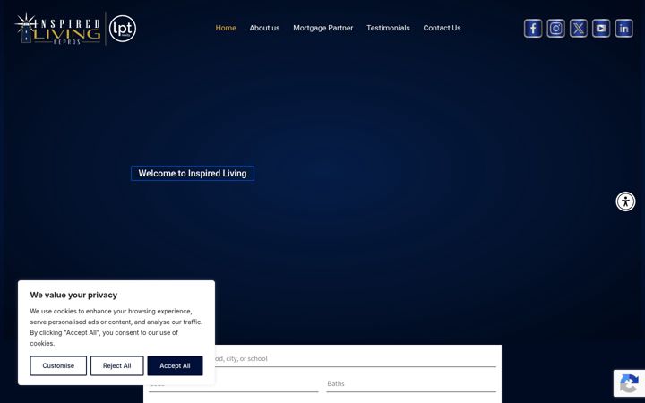 Screenshot of inspiredlivingrepros.com