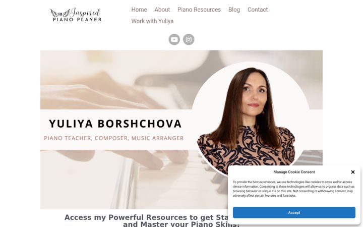 Screenshot of inspiredpianoplayer.com