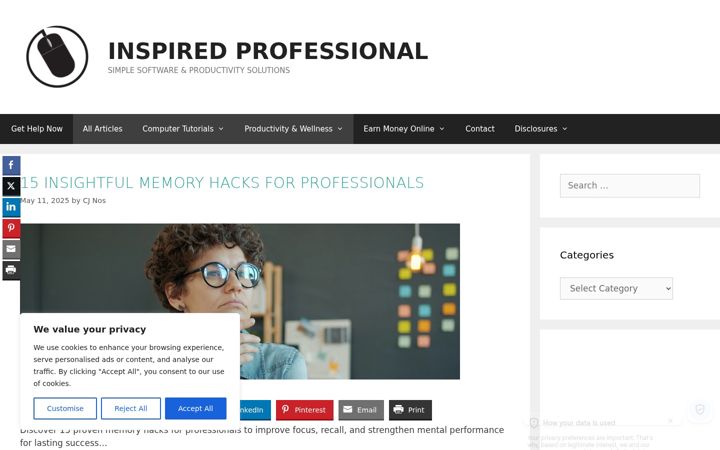 Screenshot of inspiredprofessional.net