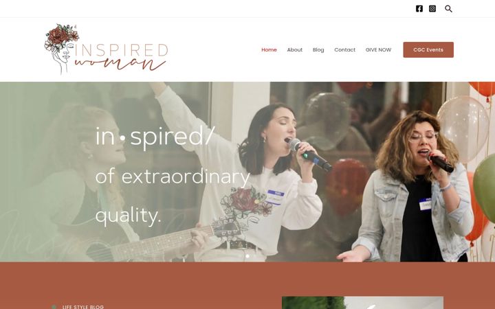 Screenshot of inspiredwoman.org