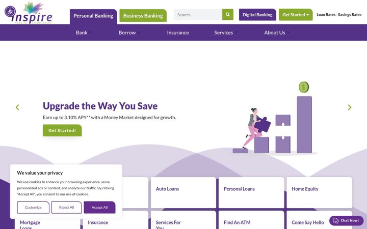 Screenshot of inspirefcu.org