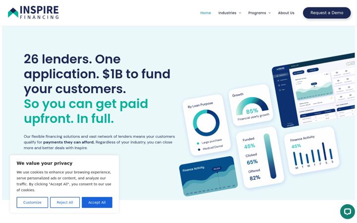 Screenshot of inspirefinancing.com