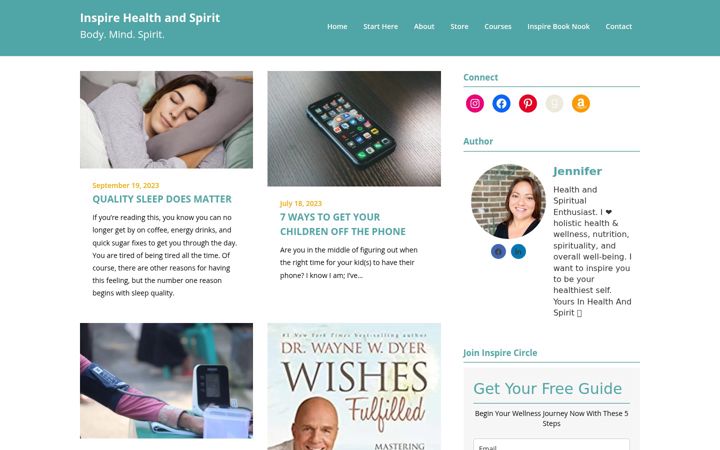 Screenshot of inspirehealthandspirit.com