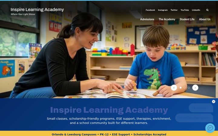 Screenshot of inspirelearningacademy.org
