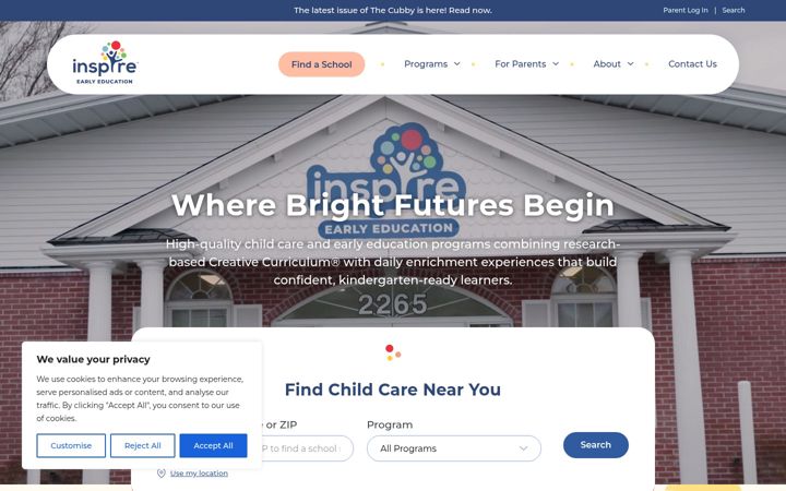 Screenshot of inspireschools.com