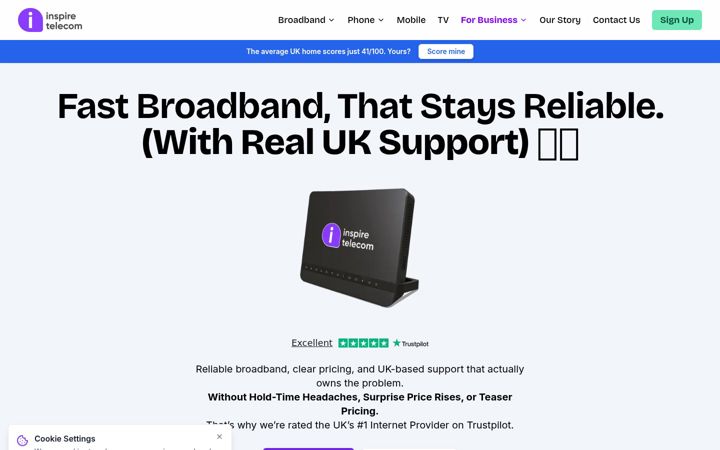 Screenshot of inspiretelecom.co.uk
