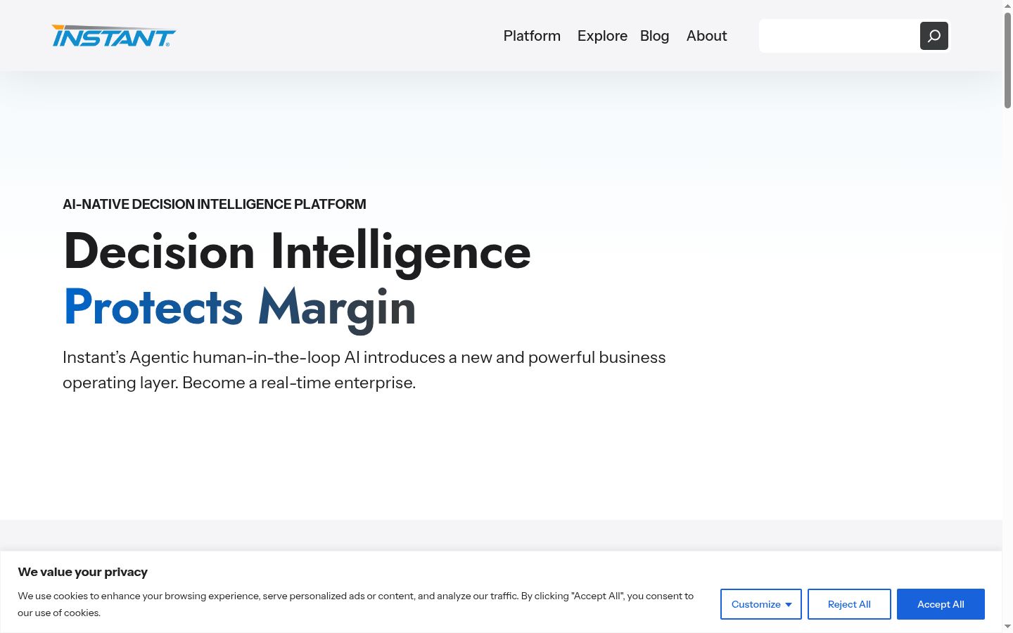 Screenshot del banner di consenso mostrato prima di qualsiasi interazione