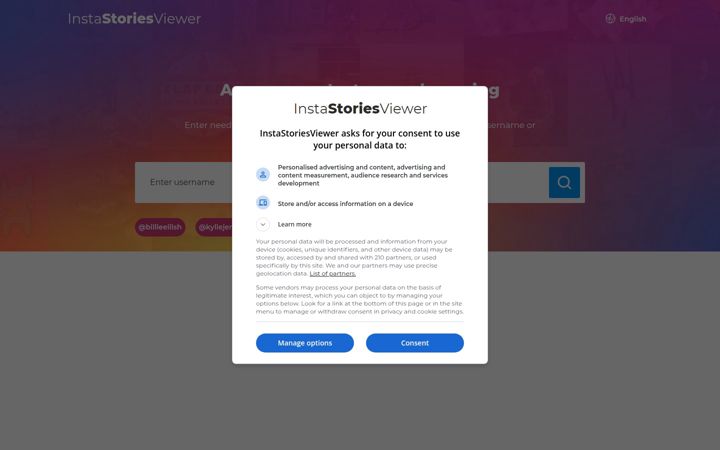 Screenshot ta' insta-stories-viewer.com