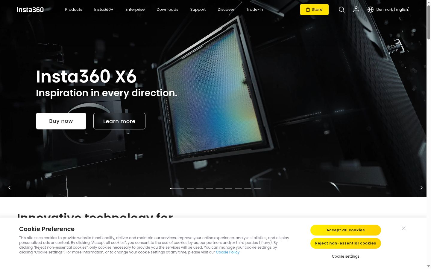 Screenshot del banner di consenso mostrato prima di qualsiasi interazione