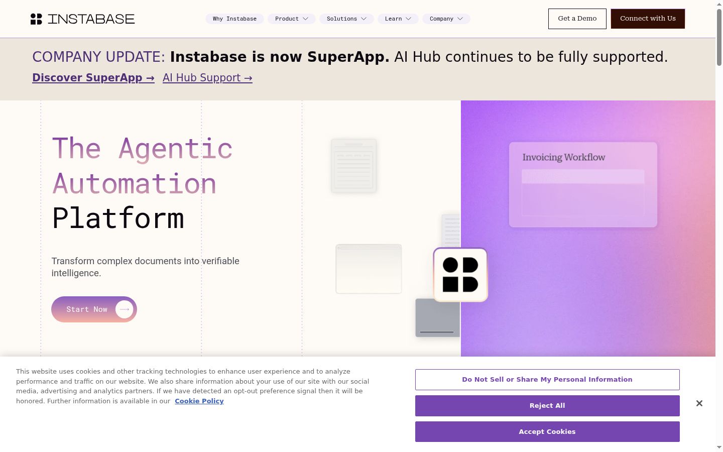 Screenshot del banner di consenso mostrato prima di qualsiasi interazione