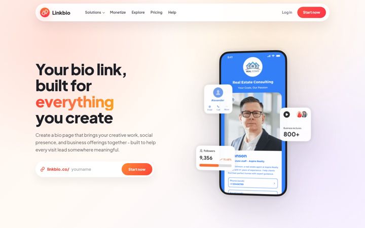 Screenshot of instabio.cc