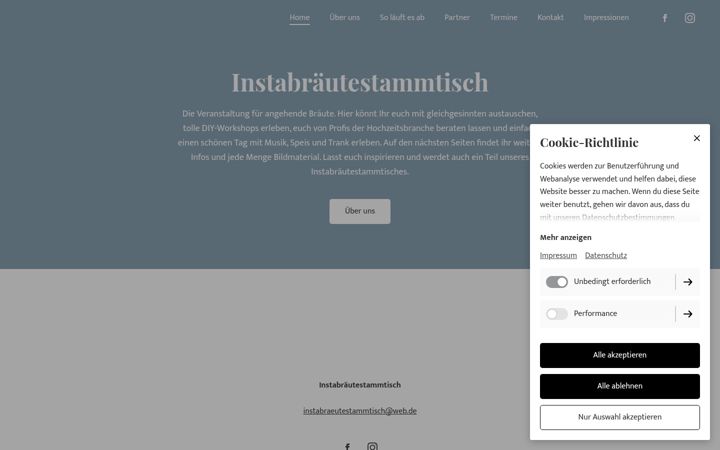 Screenshot of instabraeutestammtisch.de