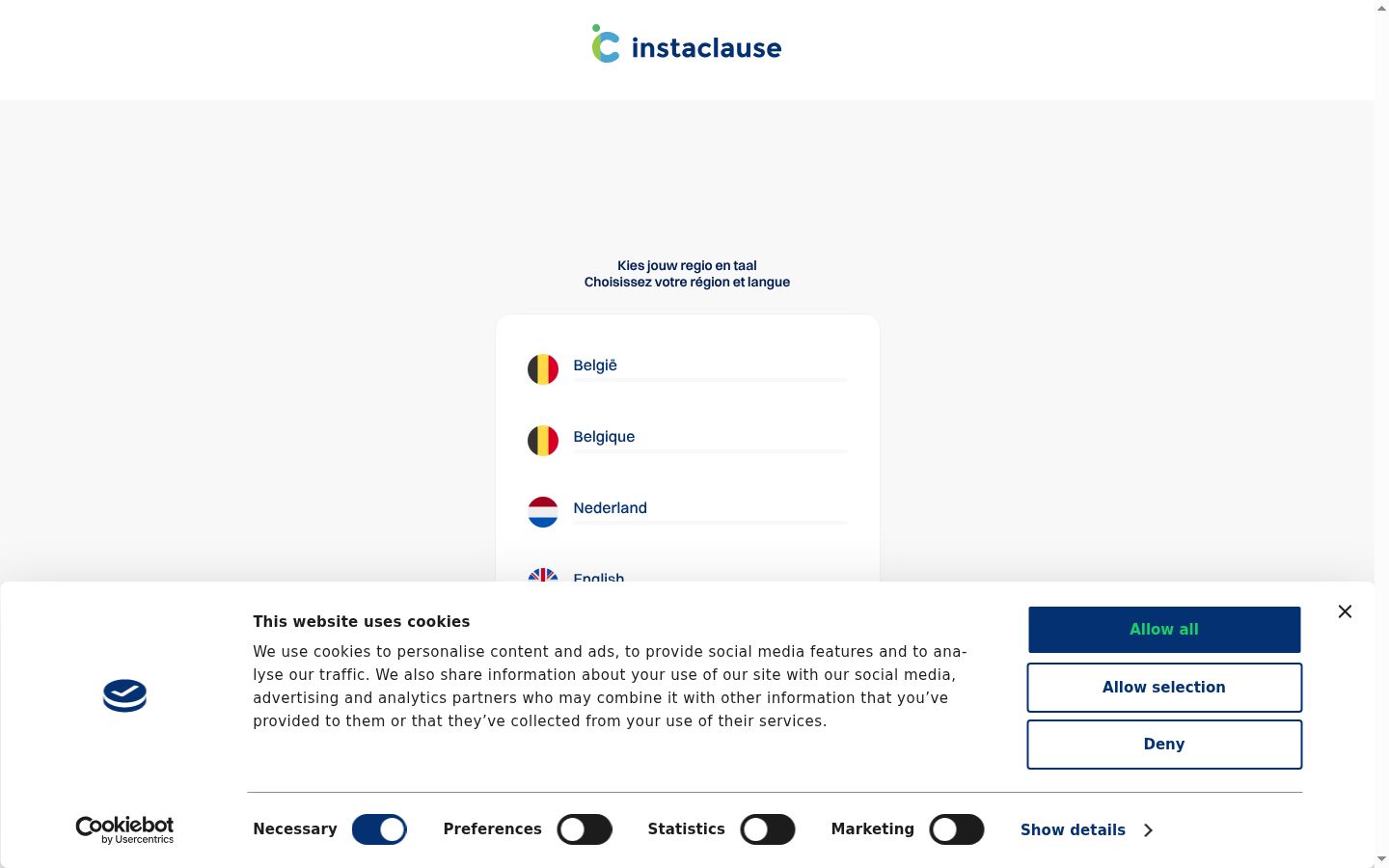 Sutikimo reklamjuostės, rodytos prieš bet kokią sąveiką, ekrano kopija
