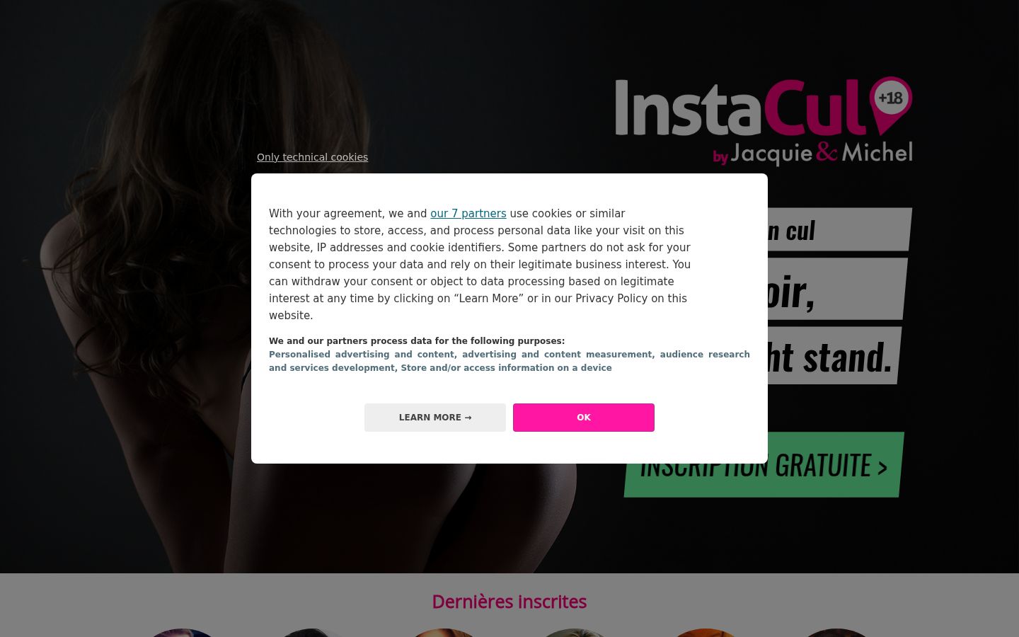 Skjermbilde av samtykkebanneret slik det vises før noen interaksjon