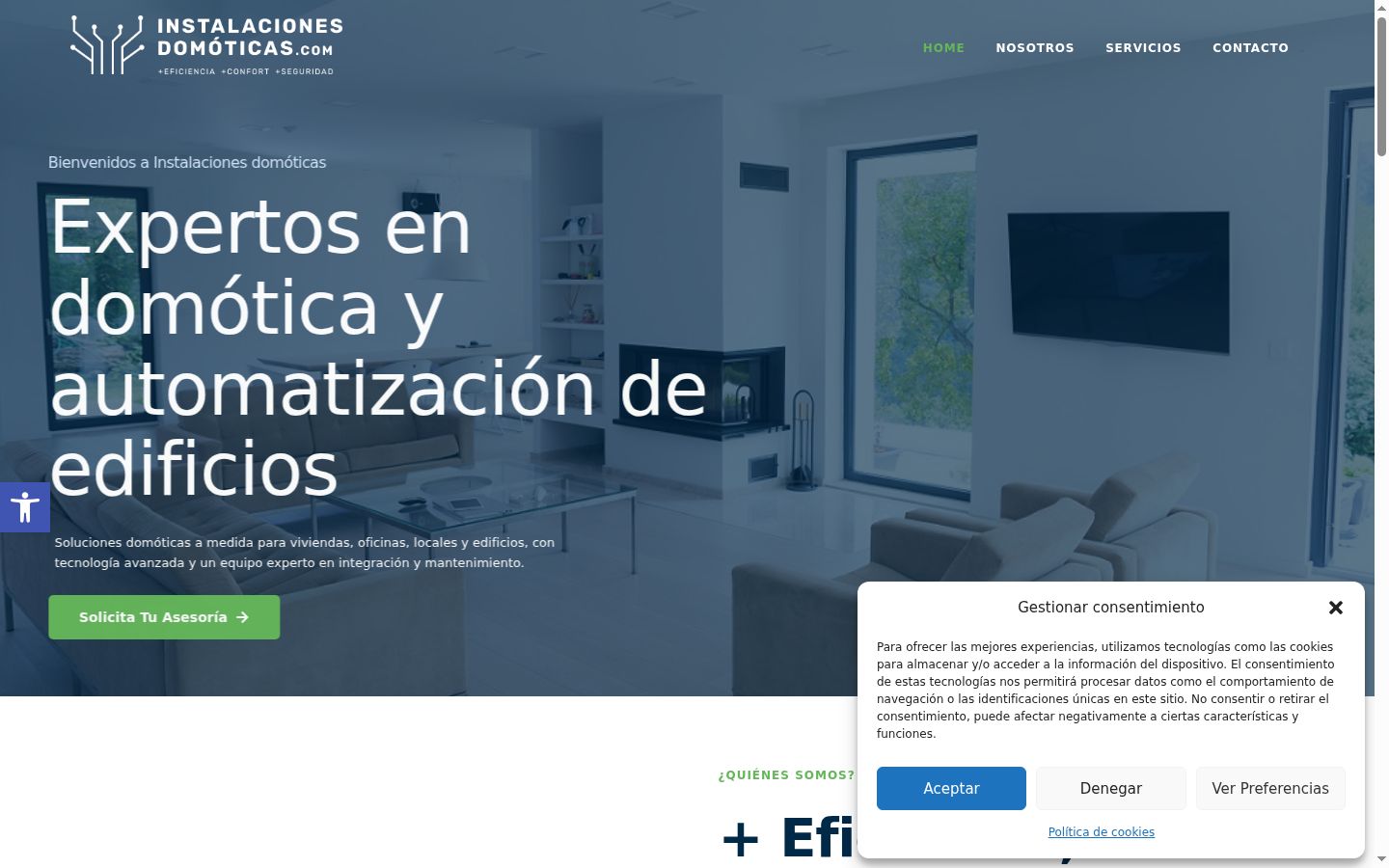Screenshot of the consent banner shown before any interaction