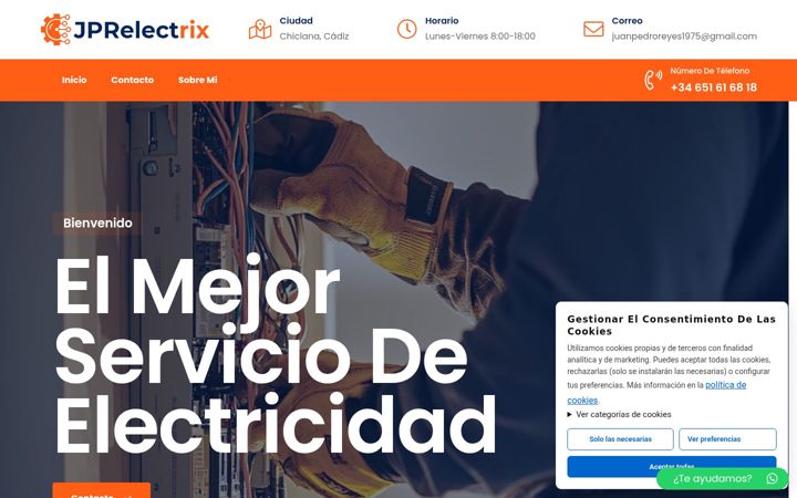 Screenshot of instalacioneselectricasjpreyes.com