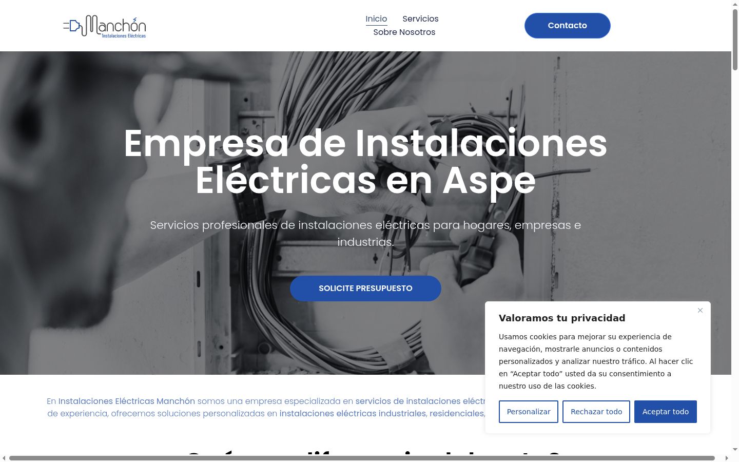 Captura de ecrã do banner de consentimento apresentado antes de qualquer interação