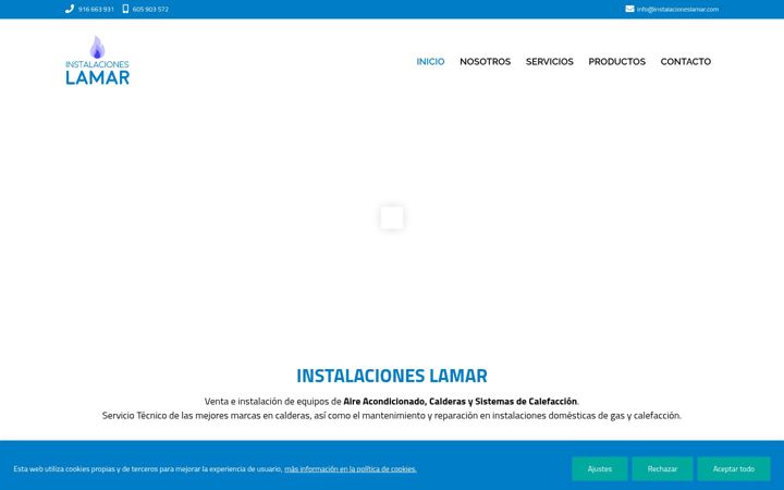 Screenshot of instalacioneslamar.com