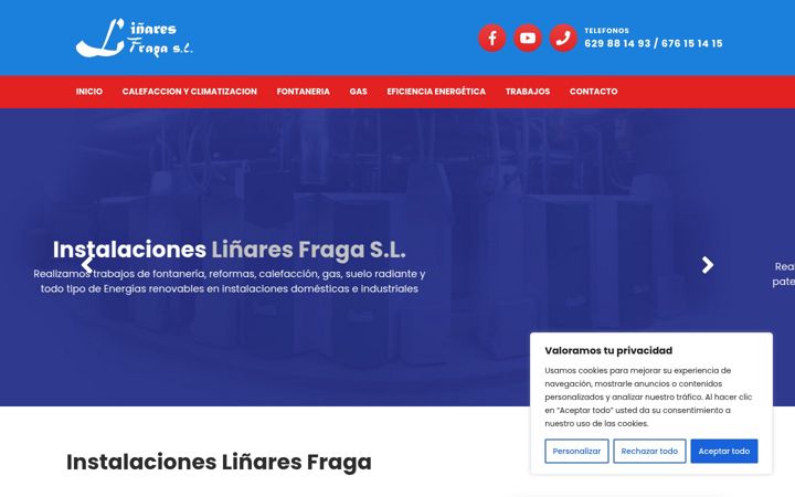 Screenshot of instalacioneslinares.com