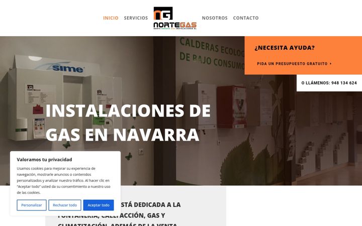Screenshot of instalacionesnortegas.com