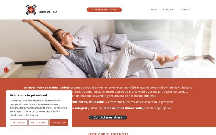 Screenshot of instalacionesnunezvallejo.com