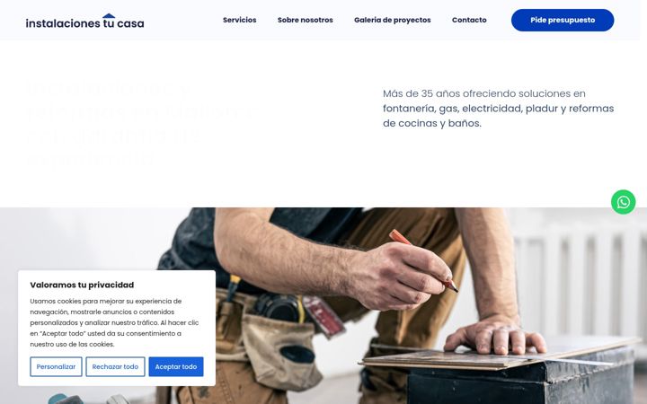 Screenshot of instalacionestucasa.com