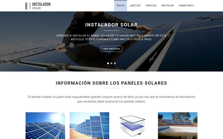 Screenshot of instaladorsolar.com