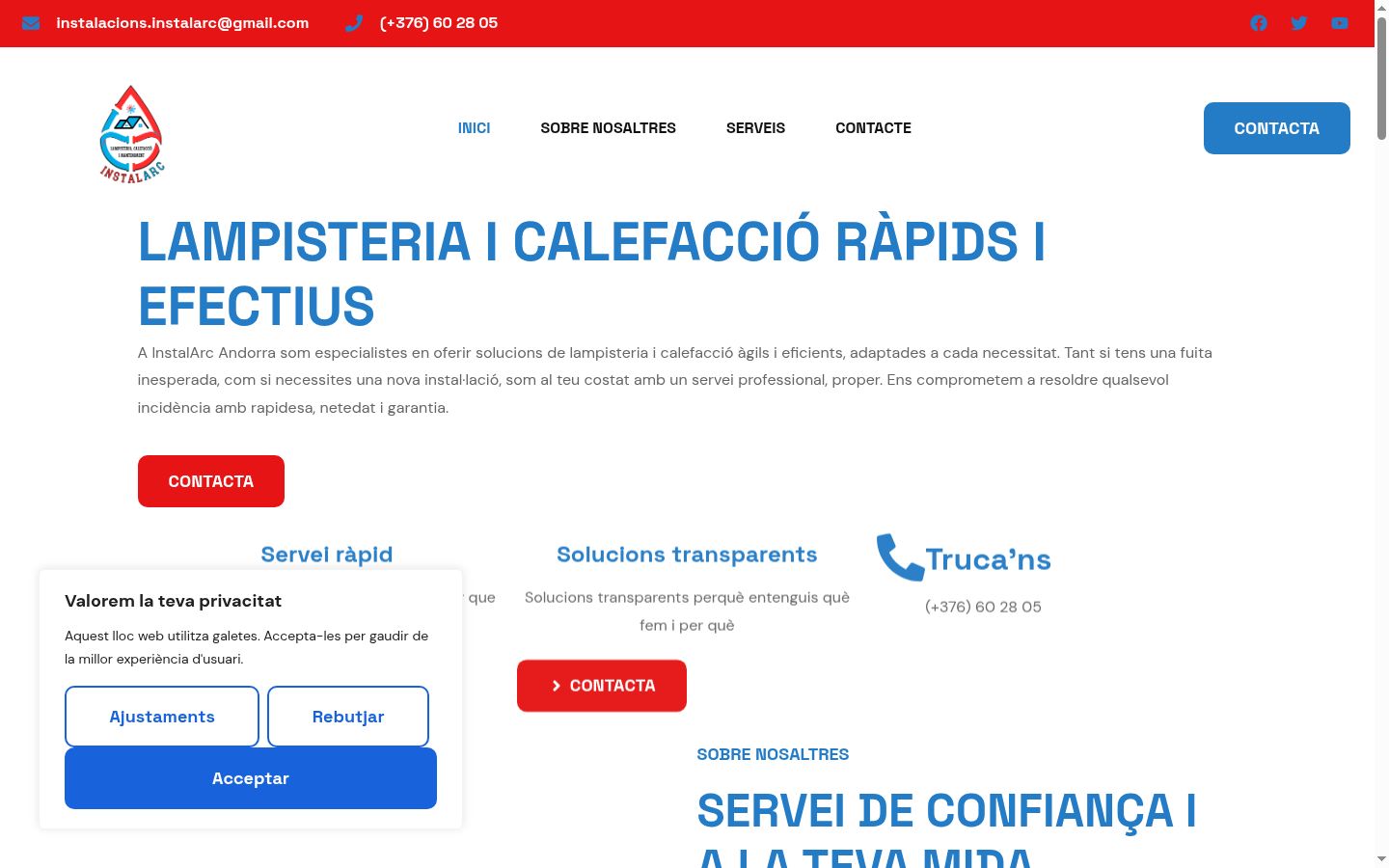 Screenshot del banner di consenso mostrato prima di qualsiasi interazione