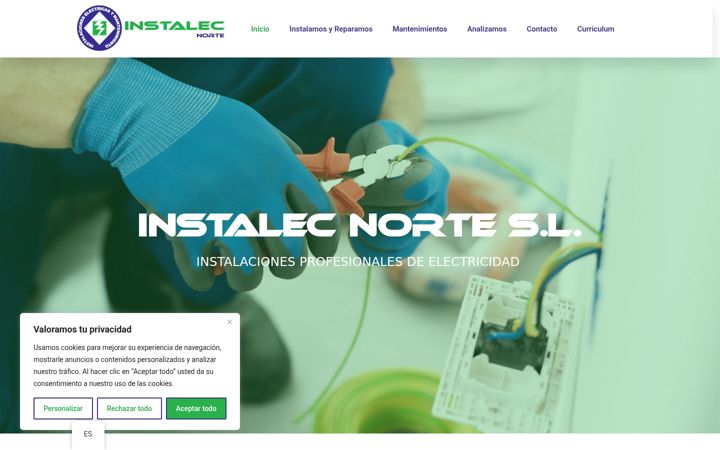Screenshot of instalecnorte.com