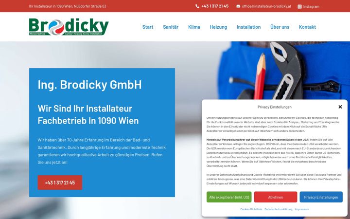 Screenshot of installateur-brodicky.at