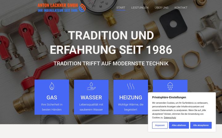 Screenshot of installateur-lackner.at