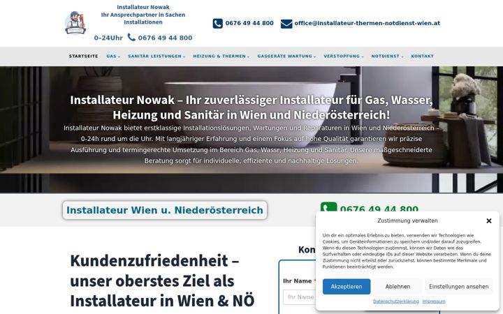 Screenshot of installateur-nowak.at