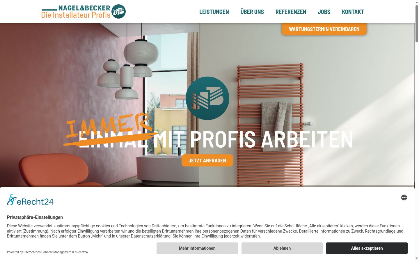 Skärmbild av samtyckesbannern som visades före någon interaktion