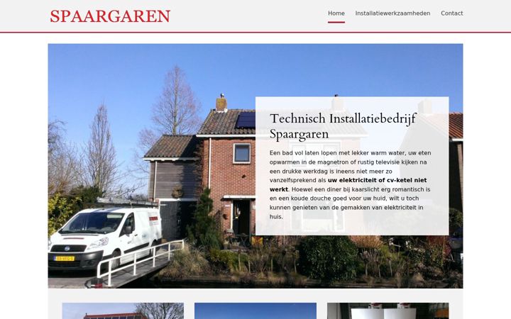 Ekraanipilt saidist installatiebedrijfspaargaren.nl