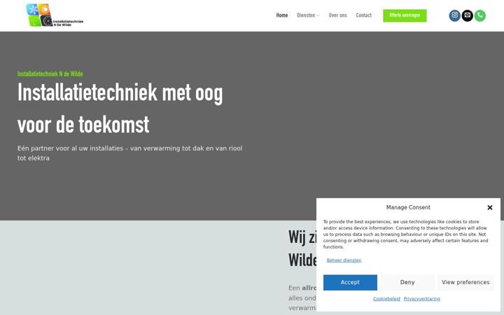 Screenshot of installatiedewilde.nl