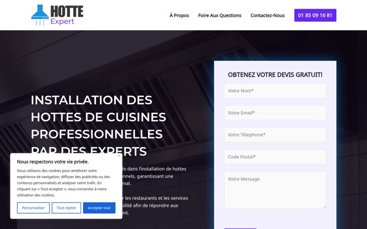 Screenshot of installation-hotte-cuisine.fr