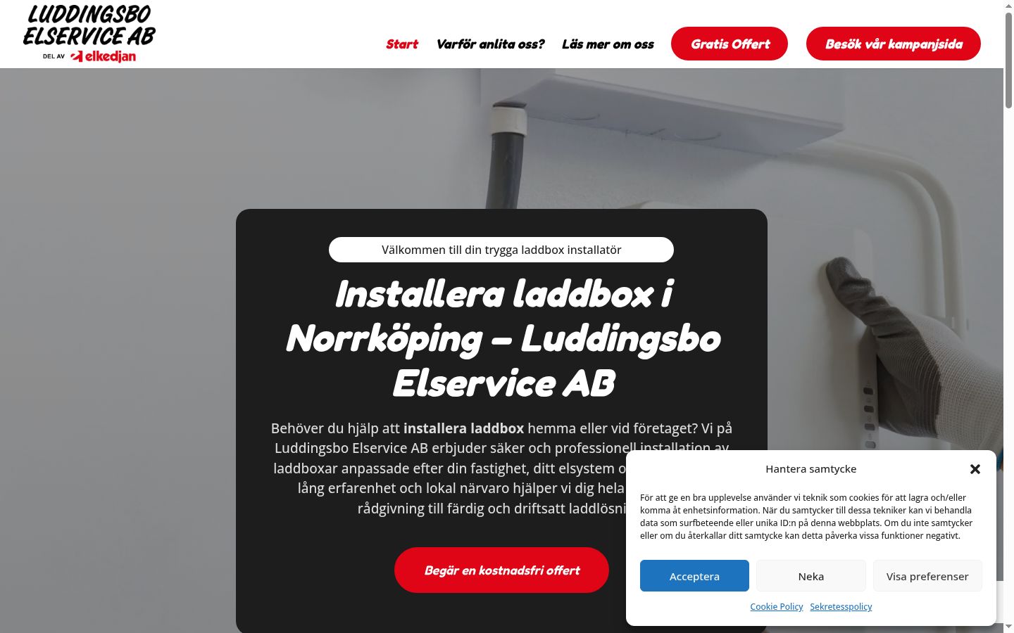 Screenshot del banner di consenso mostrato prima di qualsiasi interazione