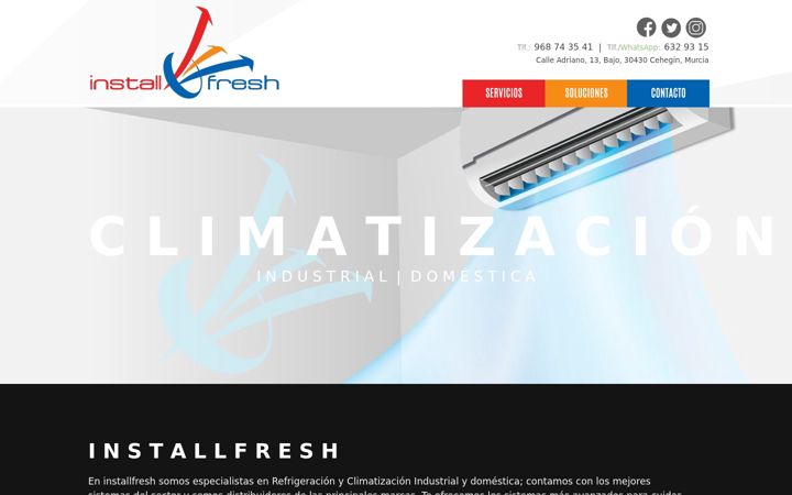 Screenshot stránky installfresh.es