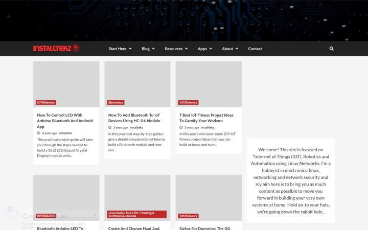 Screenshot of installtekz.com